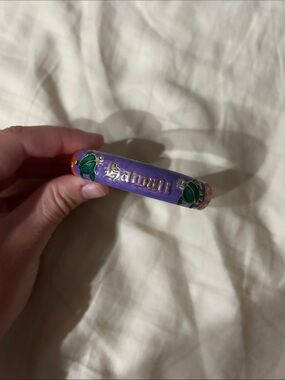Purple Cloisonné 'Hawaii' Floral Bangle Bracelet